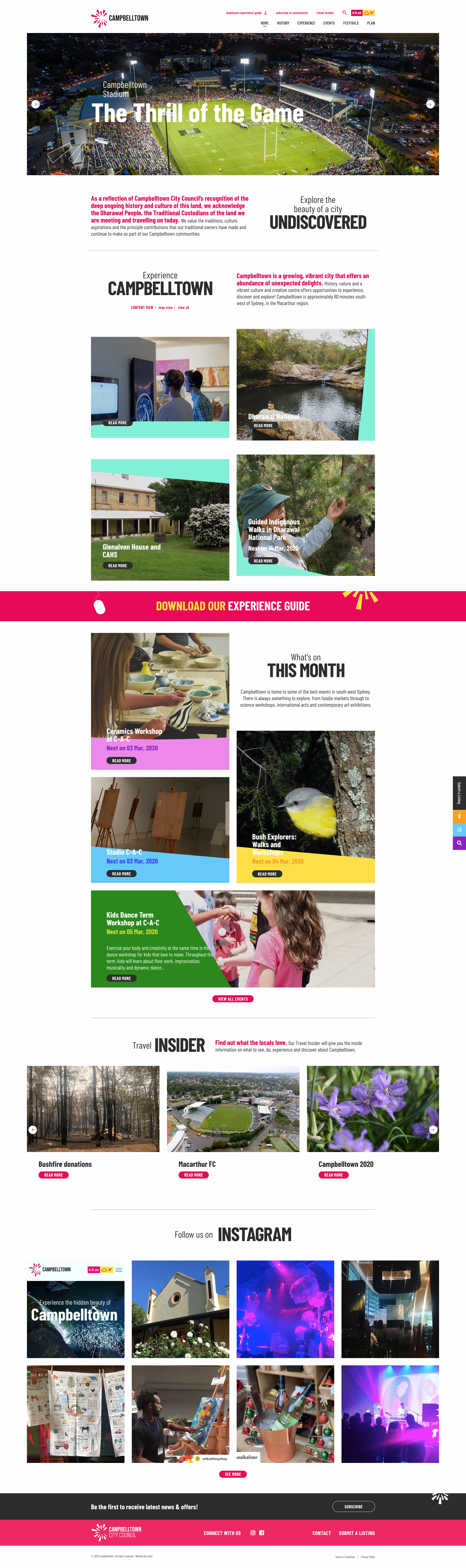 Website Design & Development for Visit Campbelltown