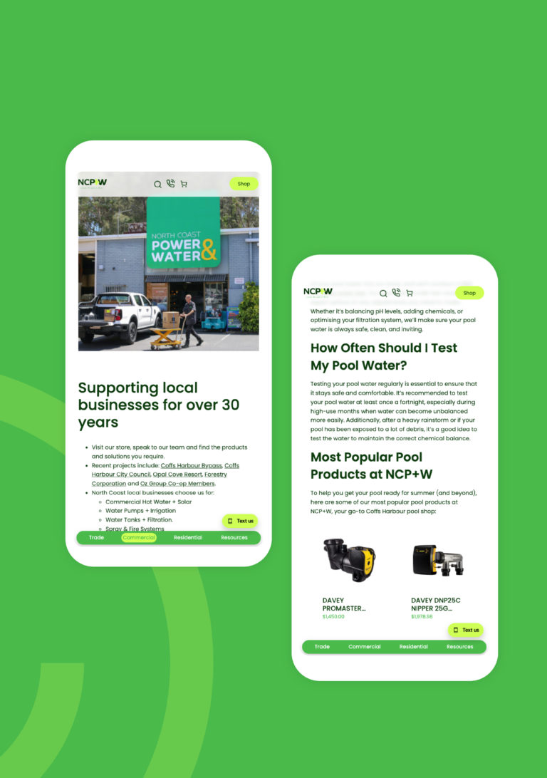 Coast website for North Coast Power and Water