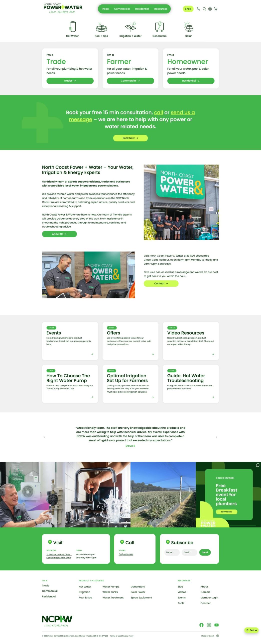 Website Design & Development for Empowering North Coast Power and Water (NCP+W) with a Comprehensive Brand Transformation